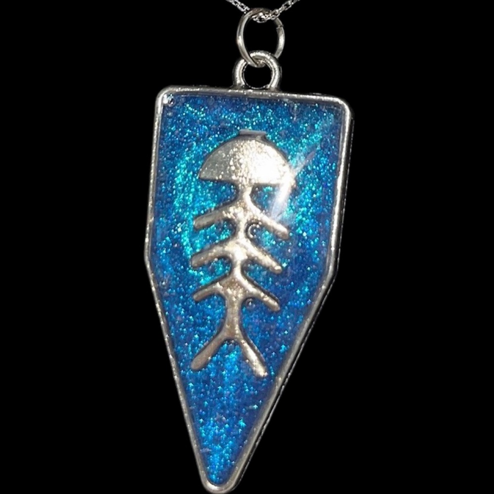 Handmade Silertone Fishbone Necklace NEW - Picture 2 of 2
